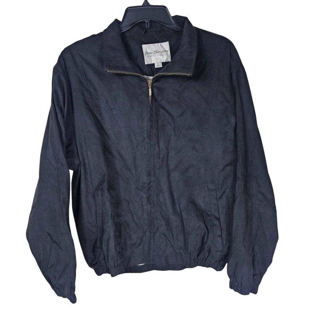 Norm Thompson Water Repellent Bomber Jacket L Black Lightweight Outdoor Golf NWT